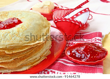 Time of shrovetide national traditional helping to the pancakes at the end of the winter