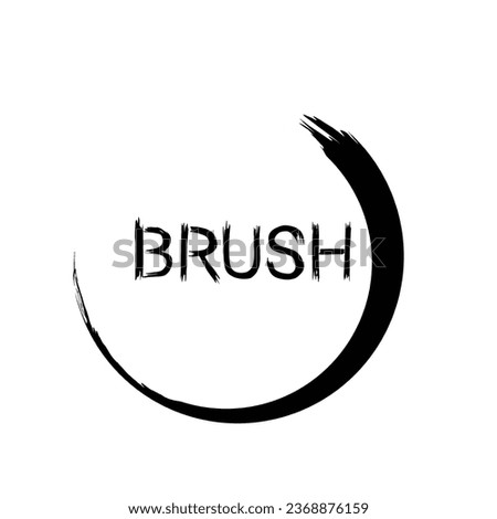 writing brush in a half circle with a brush style