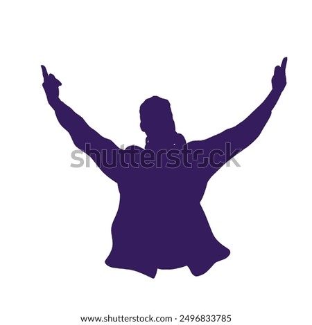 dj male silhouette icon illustration without background