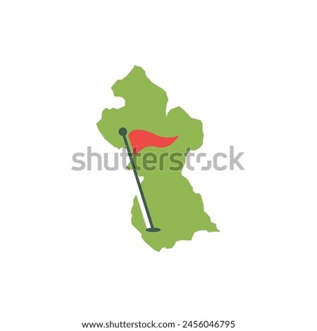 Vector guyana Country Golf logo design icon suitable for golf sports businesses 