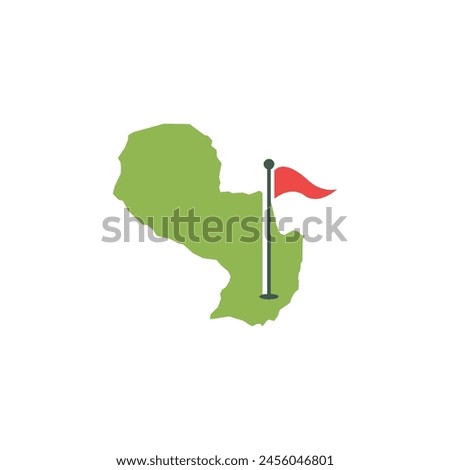 Vector paraguay Country Golf logo design icon suitable for golf sports businesses 