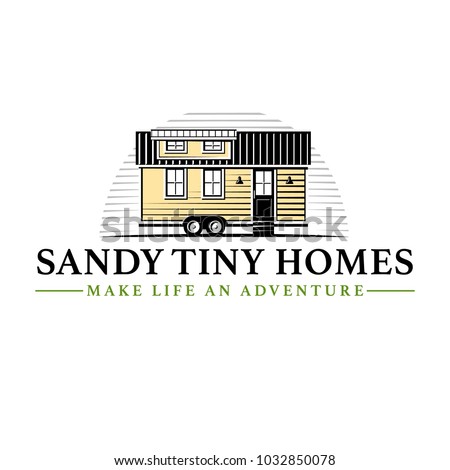 Tiny Living Homes Houses Logo Badge illustration