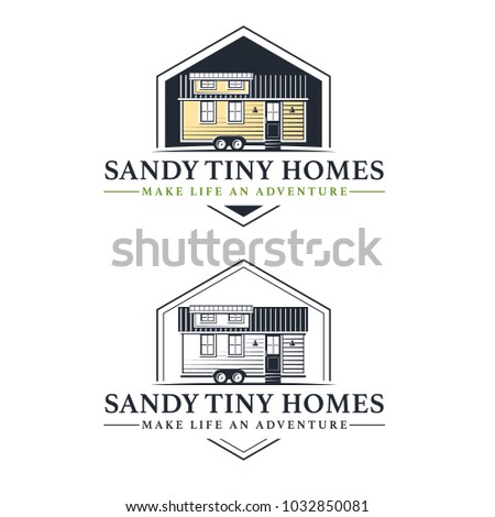 Tiny Living Homes Houses Logo Badge illustration