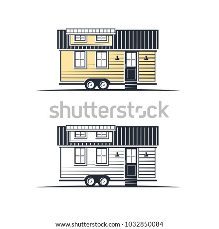 Tiny Living Homes Houses Logo Badge illustration