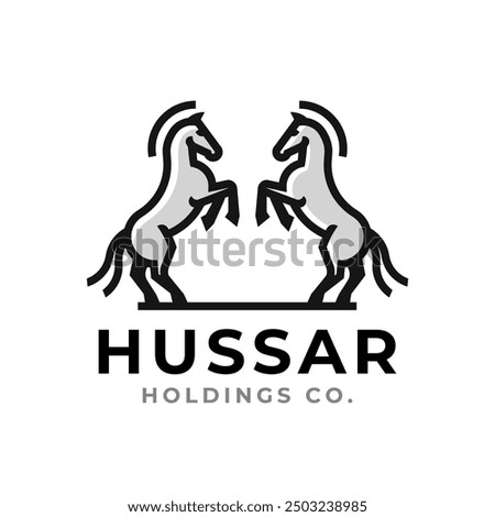 horses logo illustration emblem badge sign icon