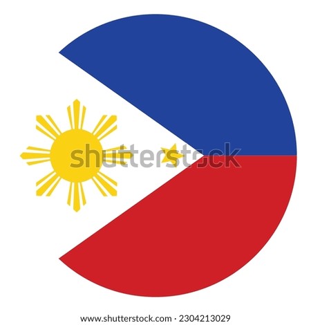 Flag of Philippines. Philippines flag  in circle, heart shape 