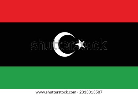 Flag of Libya. Libya flag with design shape 