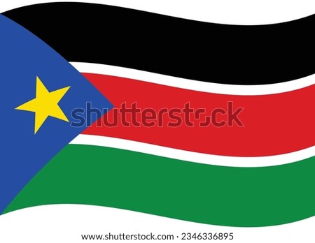 South Sudan flag wave. South Sudan flag. Flag of South Sudan