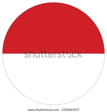 Monaco flag circle shape. Flag of Monaco round shape