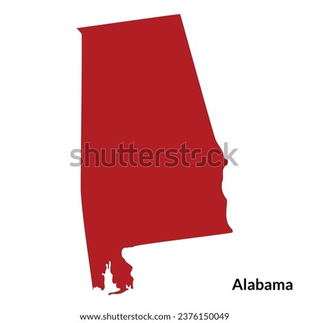 Map of Alabama. Alabama map. USA map