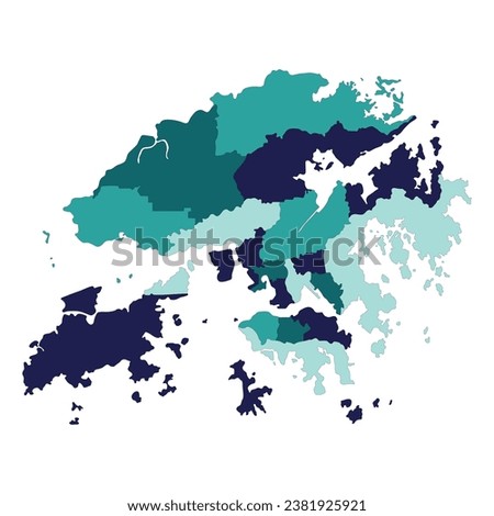 Hong Kong map. Map of Hong Kong in administrative regions