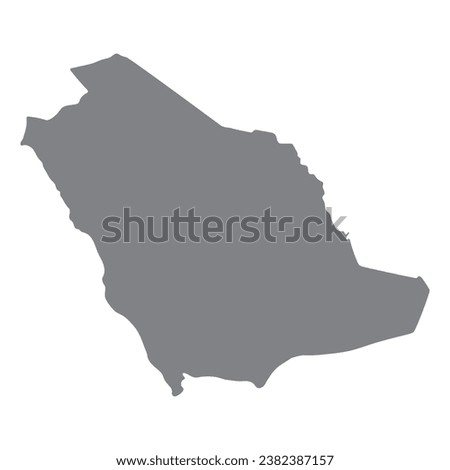 Saudi Arabia map. Map of Saudi Arabia in high details on grey color