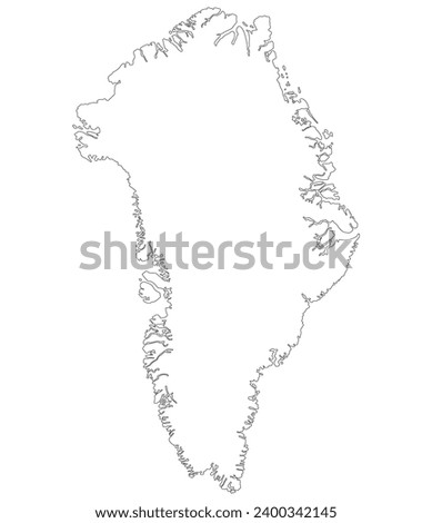 Greenland map. Map of Greenland in white color