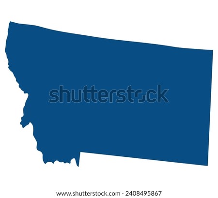 Montana state map. Map of the U.S. state of Montana.