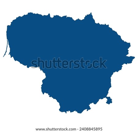 Lithuania map. Map of Lithuania in blue color