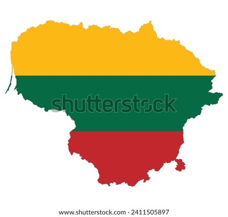 Lithuania map. Map of Lithuania with Lithuania flag