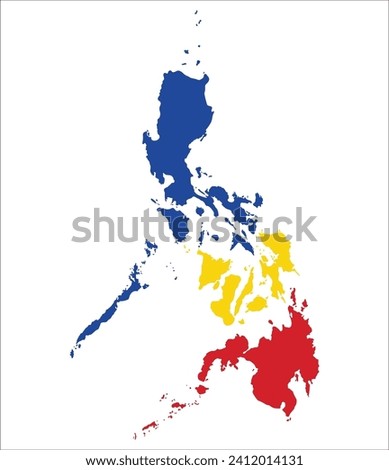 Philippines map. Map of Philippines in three mains regions 