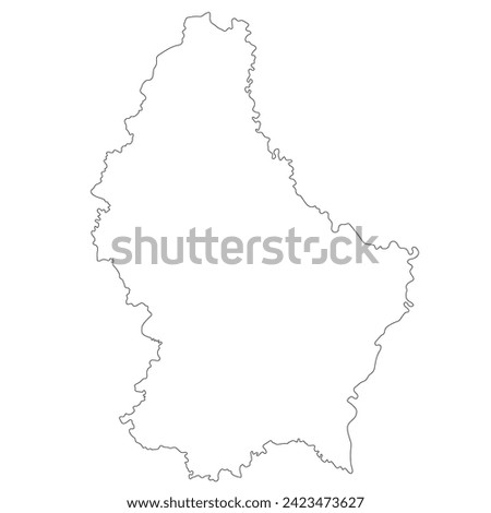 Luxembourg map. Map of Luxembourg in white color