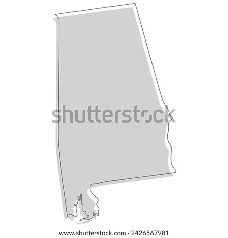 Map of Alabama. Alabama map.