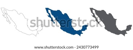 Mexico map in set. Map of Mexico