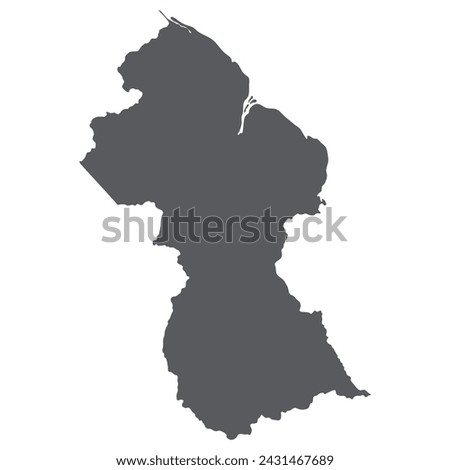 Guyana map. Map of Guyana in grey color