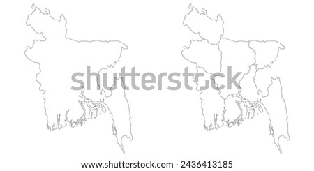 Bangladesh map. Map of Bangladesh in white set