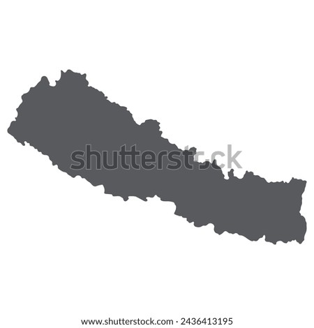 Nepal map. Map of Nepal in grey color