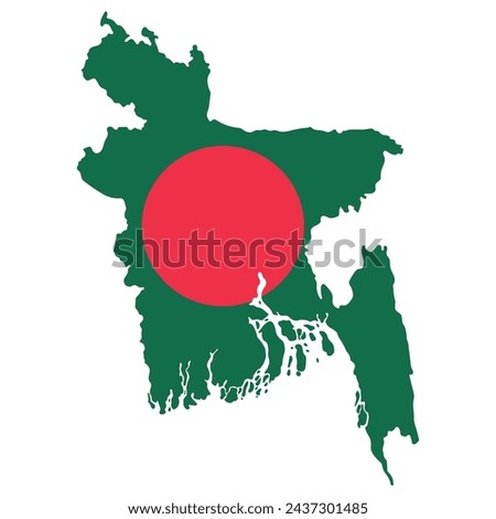 Map of Bangladesh with national flag of Bahamas