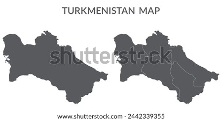 Turkmenistan map. Map of Turkmenistan in grey set