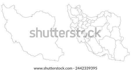 Iran map. Map of Iran in white set