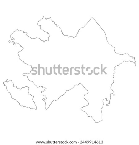 Azerbaijan map. Map of Azerbaijan in white color