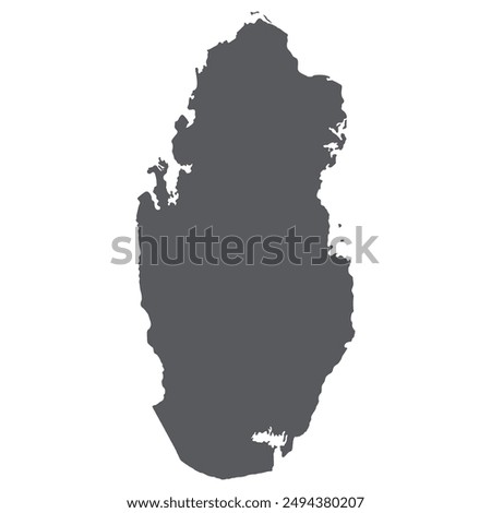 Qatar map. Map of Qatar in grey color