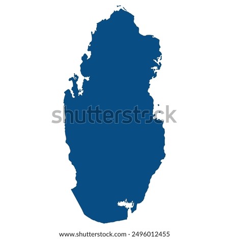 Qatar map. Map of Qatar in blue color