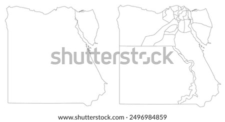 Egypt map. Map of Egypt in white set