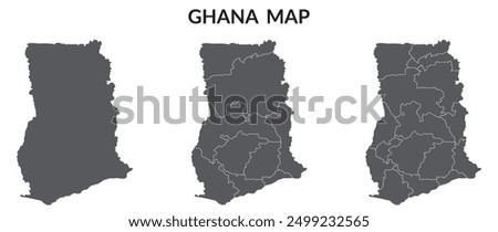 Ghana map. Map of Ghana in grey set