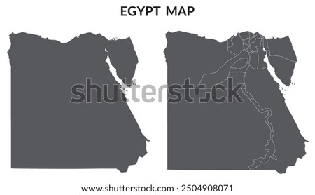 Egypt map. Map of Egypt in grey set