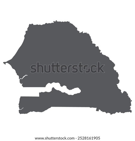 Senegal map. Map of Senegal in grey color