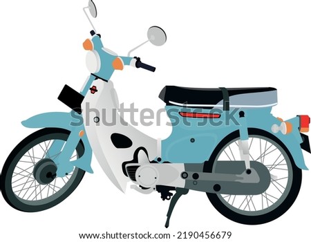 Isolated Japanese Classic Motorcycle Vector Illustration