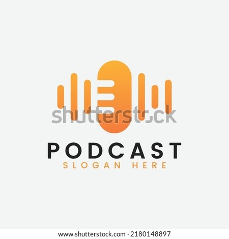 Detailed podcast logo template  Vector