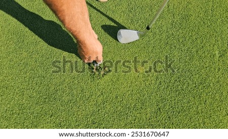 Similar – Image, Stock Photo Attention golfer