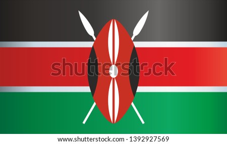 Flag of Kenya, Republic of Kenya. Bright, colorful vector illustration.