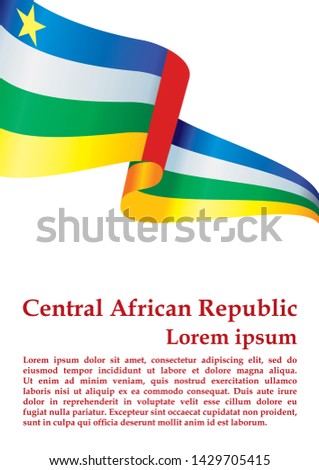 Flag of the Central African Republic, Central African Republic. Template for award design, an official document with the flag of the Central African Republic. Bright, colorful vector illustration.