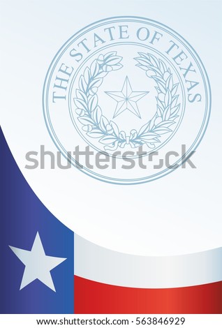 template for the award, an official document with the flag of the state of Texas