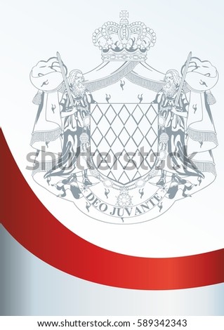 template for the award, an official document with the flag and symbol of Principality of Monaco