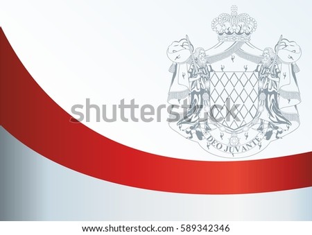 template for the award, an official document with the flag and symbol of Principality of Monaco