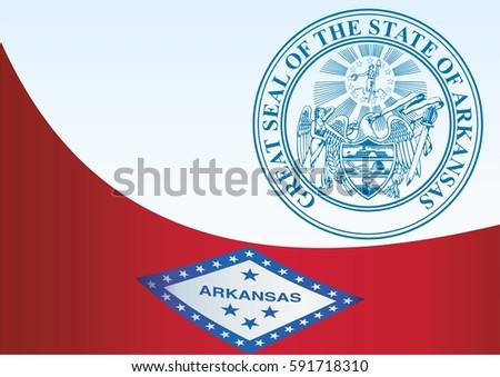 template for the award, an official document with the flag of Arkansas