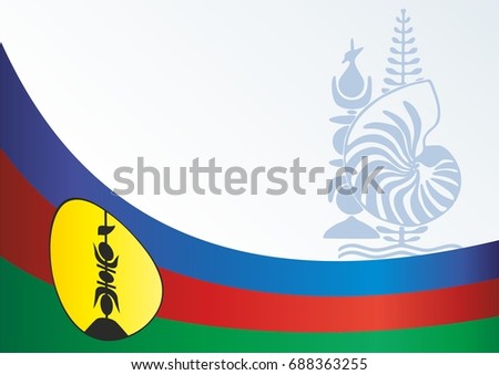 Flag of New Caledonia, template for the award, an official document with the flag and the symbol of New Caledonia, Overseas France