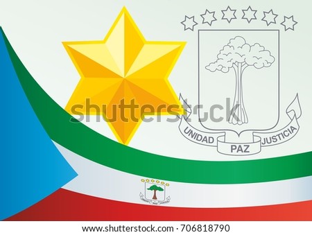 Flag of Equatorial Guinea, template for the award, an official document with the flag and the symbol of Equatorial Guinea