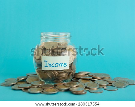 income money jar. account  concept,business concept,finance concept.
