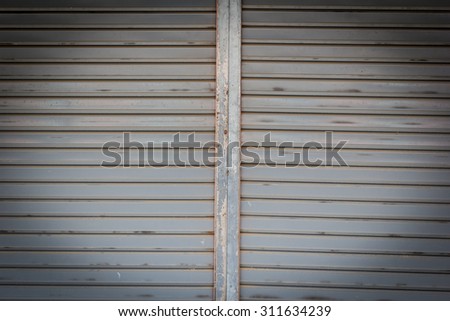 grunge metallic roller shutter door